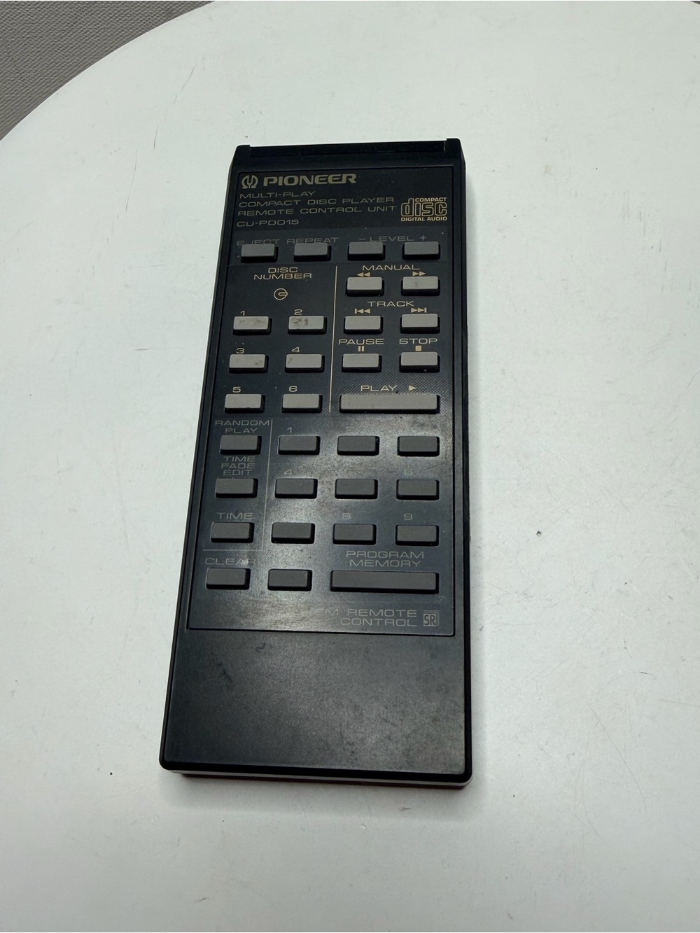 PIONEER Black CD Remote Control with Grey Buttons